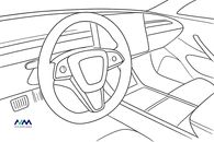 Steering wheel in the interior